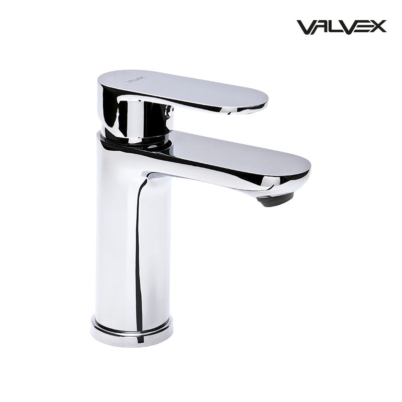 Bateria umywalkowa stojąca z automatycznym korkiem spustowym TUBE Chrome