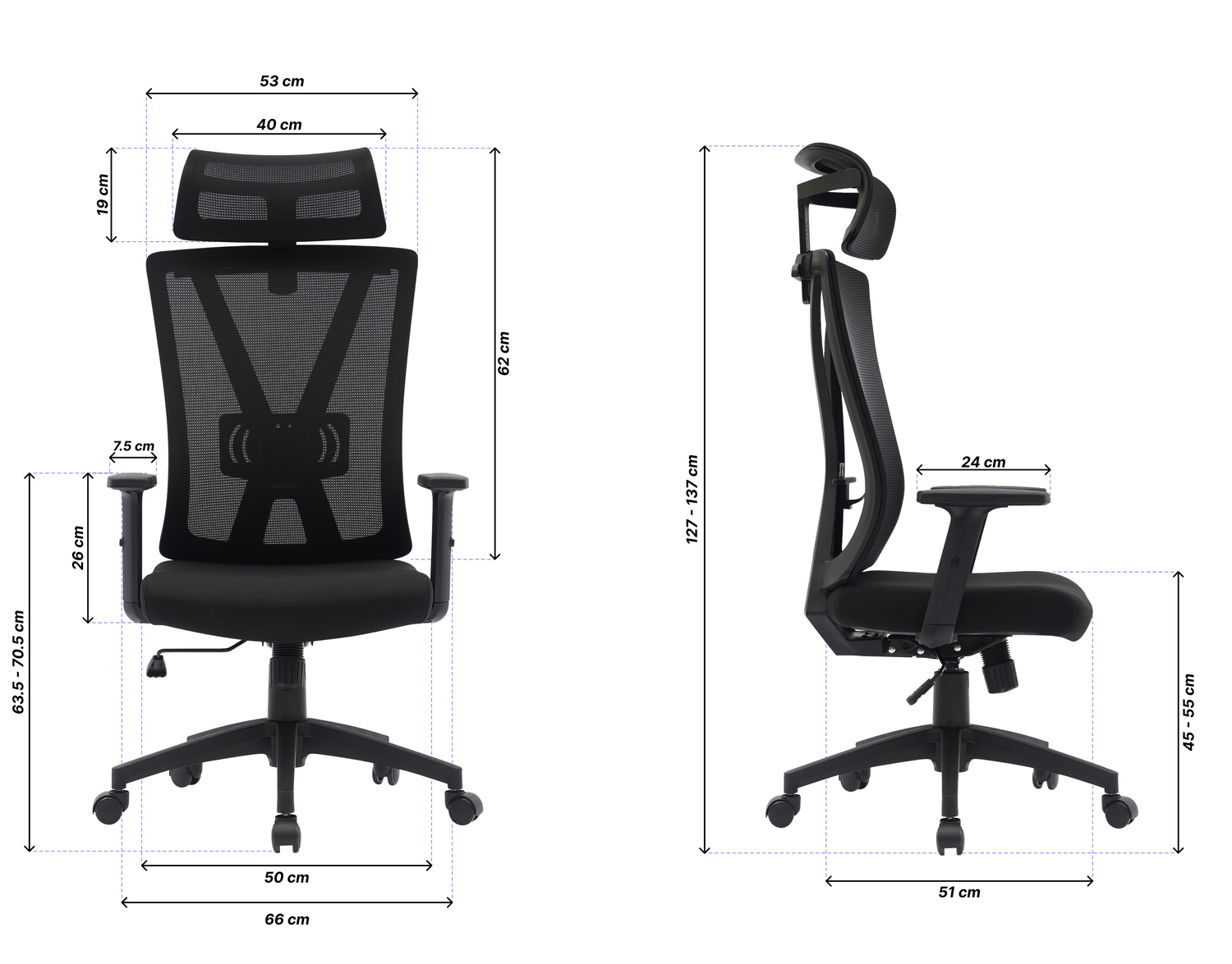 Fotel Biurowy Obrotowy Ergonomiczny AX918 Krzesło do Domu Biura LYNXER - zdjęcie 5