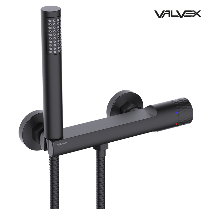 Bateria natryskowa z zestawem natryskowym DECOR Black