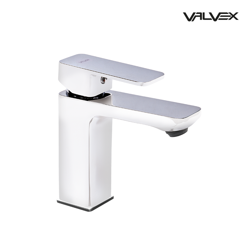 Bateria umywalkowa stojąca z automatycznym korkiem spustowym LOFT White