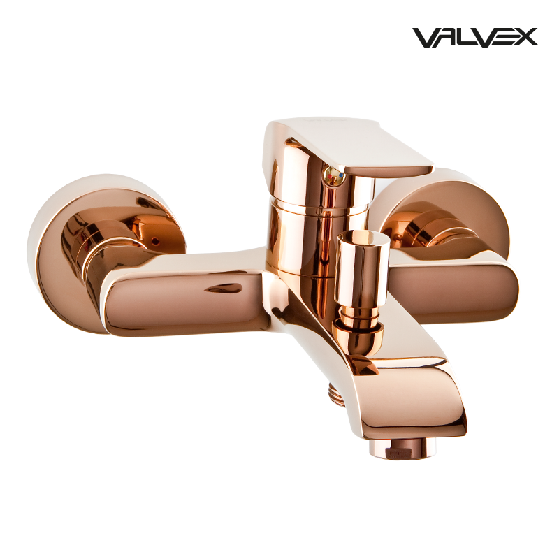 Bateria wannowa ścienna AURORA Rose Gold