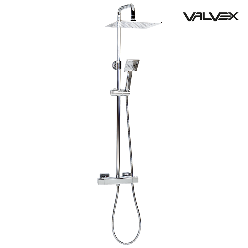 Zestaw natryskowy z baterią termostatyczną CUBUS Chrome