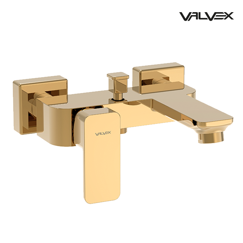 Bateria wannowa ścienna LOFT Gold