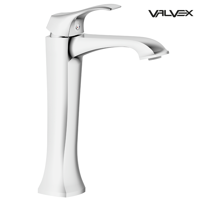 Bateria umywalkowa stojąca, nablatowa, wysoka CADIA Chrome