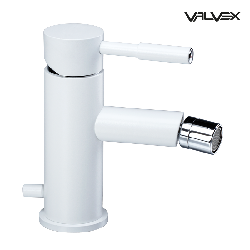 Bateria bidetowa ze spustem VEGANE White