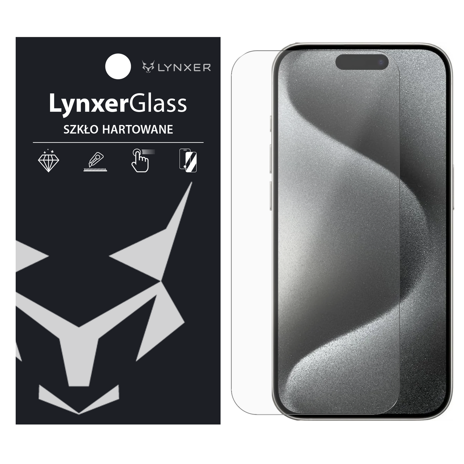 Szkło hartowane 9H Lynxer Glass do iPhone 15 / 15 Pro / 16