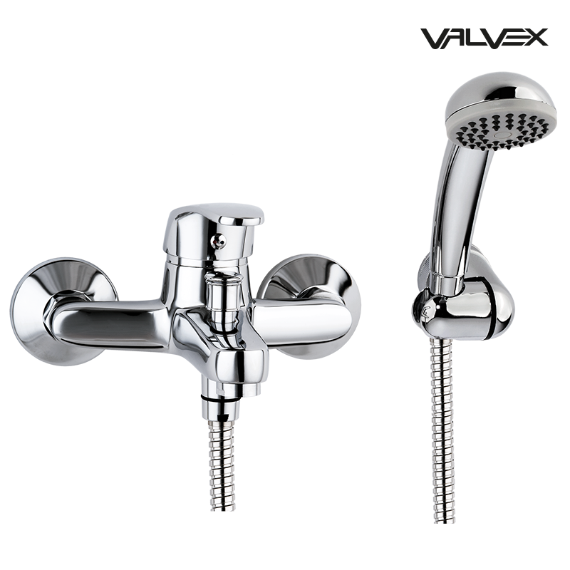 Bateria wannowa ścienna z akcesoriami LOGIC Chrome