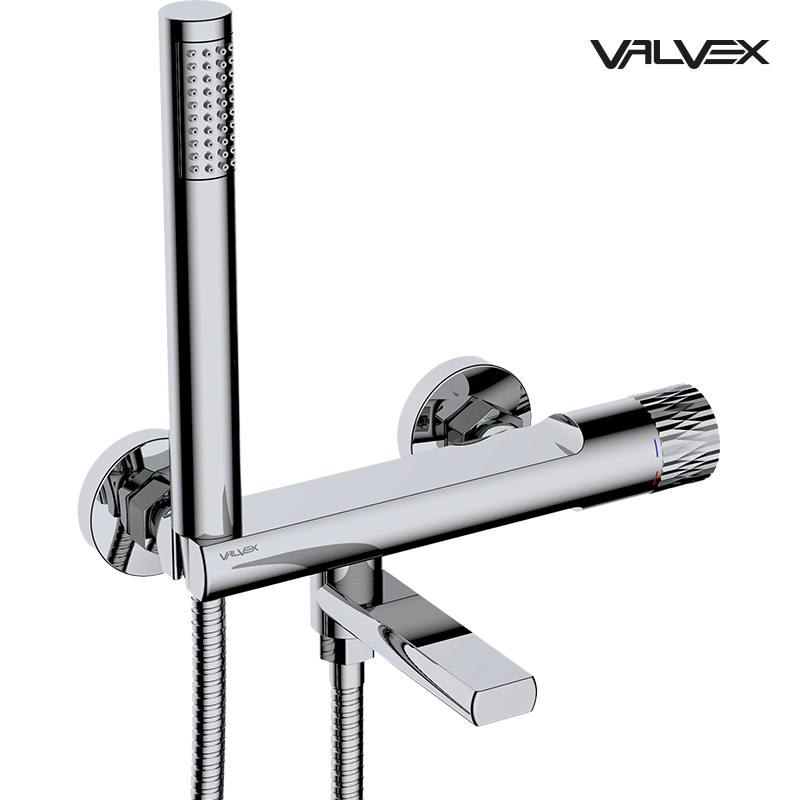 Bateria wannowa ścienna z akcesoriami DECOR Chrome