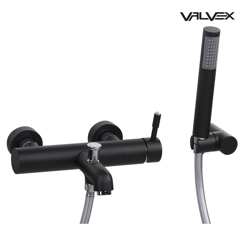 Bateria wannowa ścienna z akcesoriami VEGANE Black