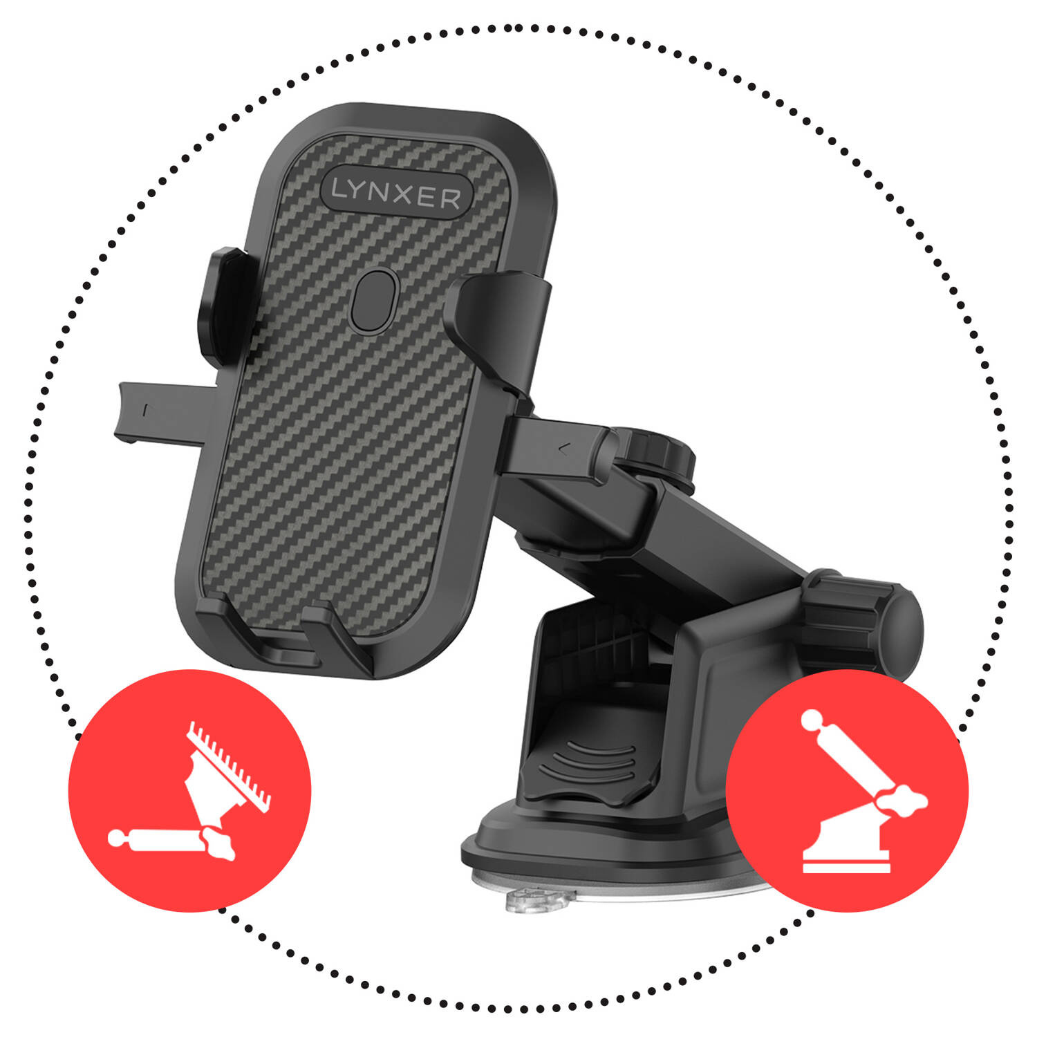 LYNXER Uchwyt Samochodowy na telefon montaż do kratki/deski - zdjęcie 5