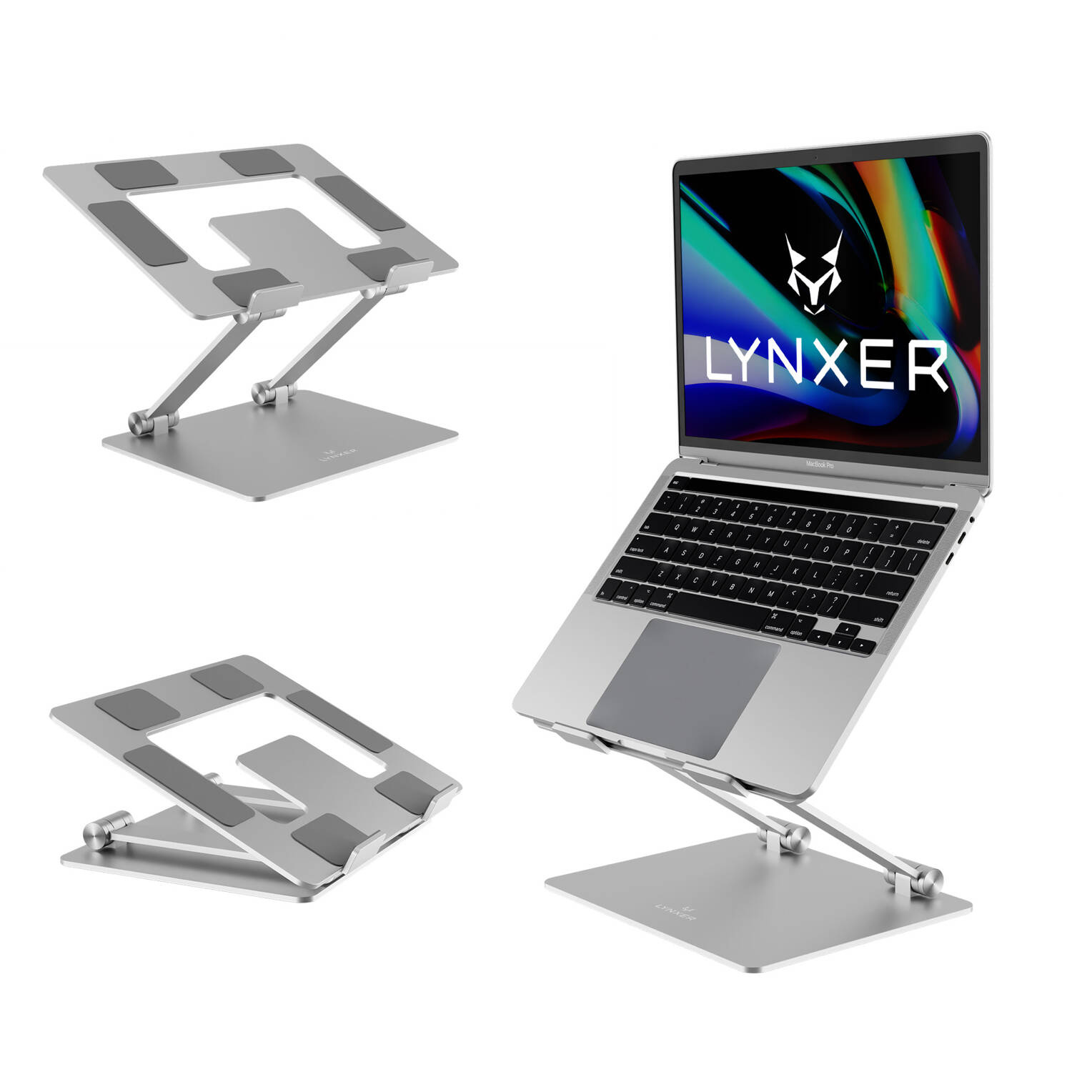 Podstawka pod laptopa - ergonomiczna, zgodna z nowymi przepisami BHP - LYNXER | Kolor: Silver