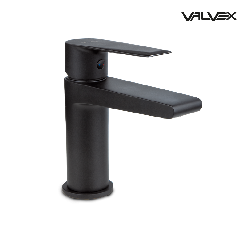 Bateria umywalkowa stojąca z automatycznym korkiem spustowym ESTO Black