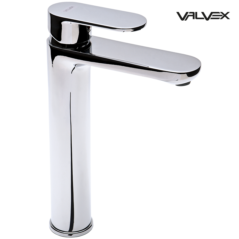 Bateria umywalkowa stojąca, nablatowa, wysoka TUBE Chrome