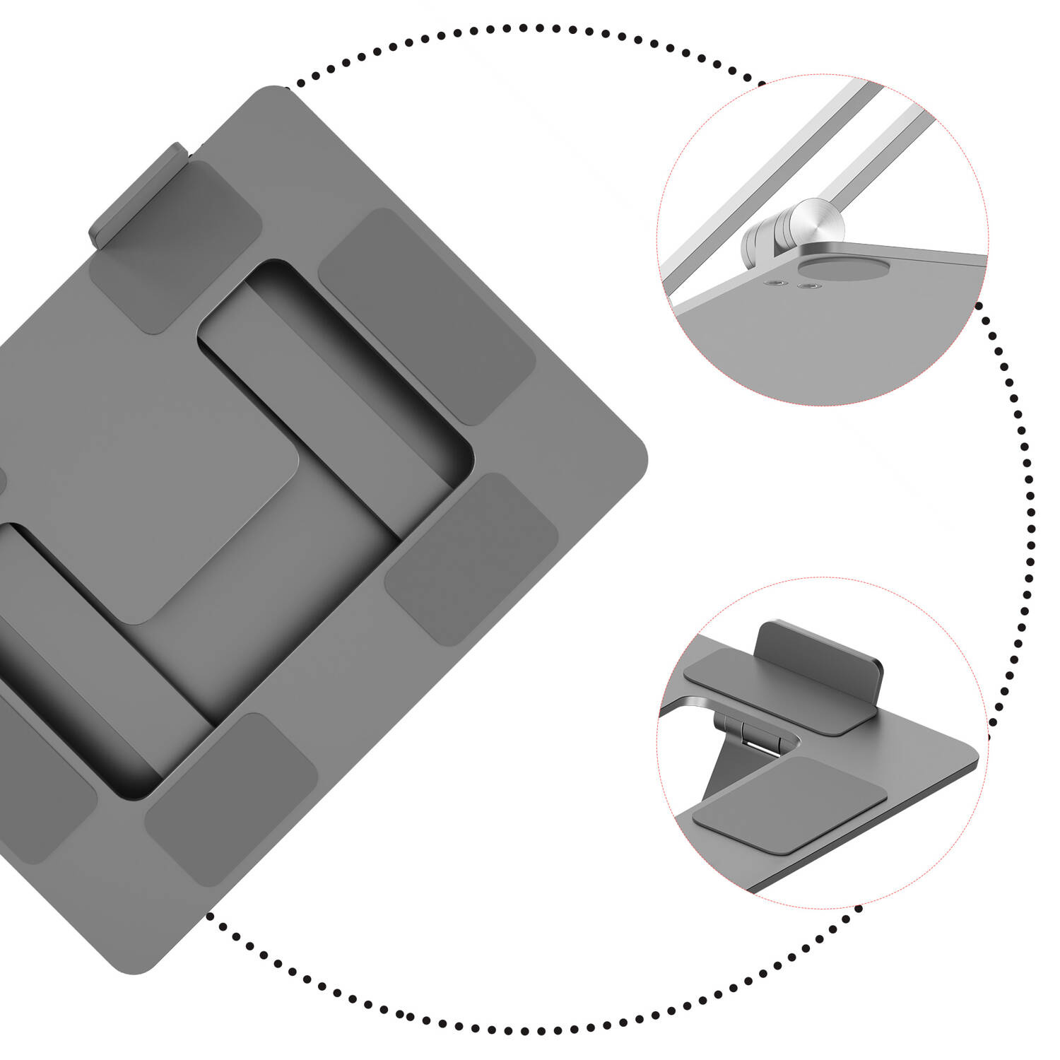 Podstawka pod laptopa ergonomiczna zgodna z nowymi przepisami BHP LYNXER Kolor Space Grey - zdjęcie 5