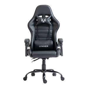 Fotel Gamingowy obrotowy biurowy - krzesło do biurka - Lynxer Gamer Studio | Kolor: Czarny