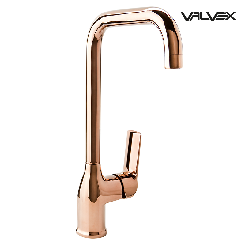 Bateria kuchenna stojąca z dźwignią z boku AURORA Rose Gold