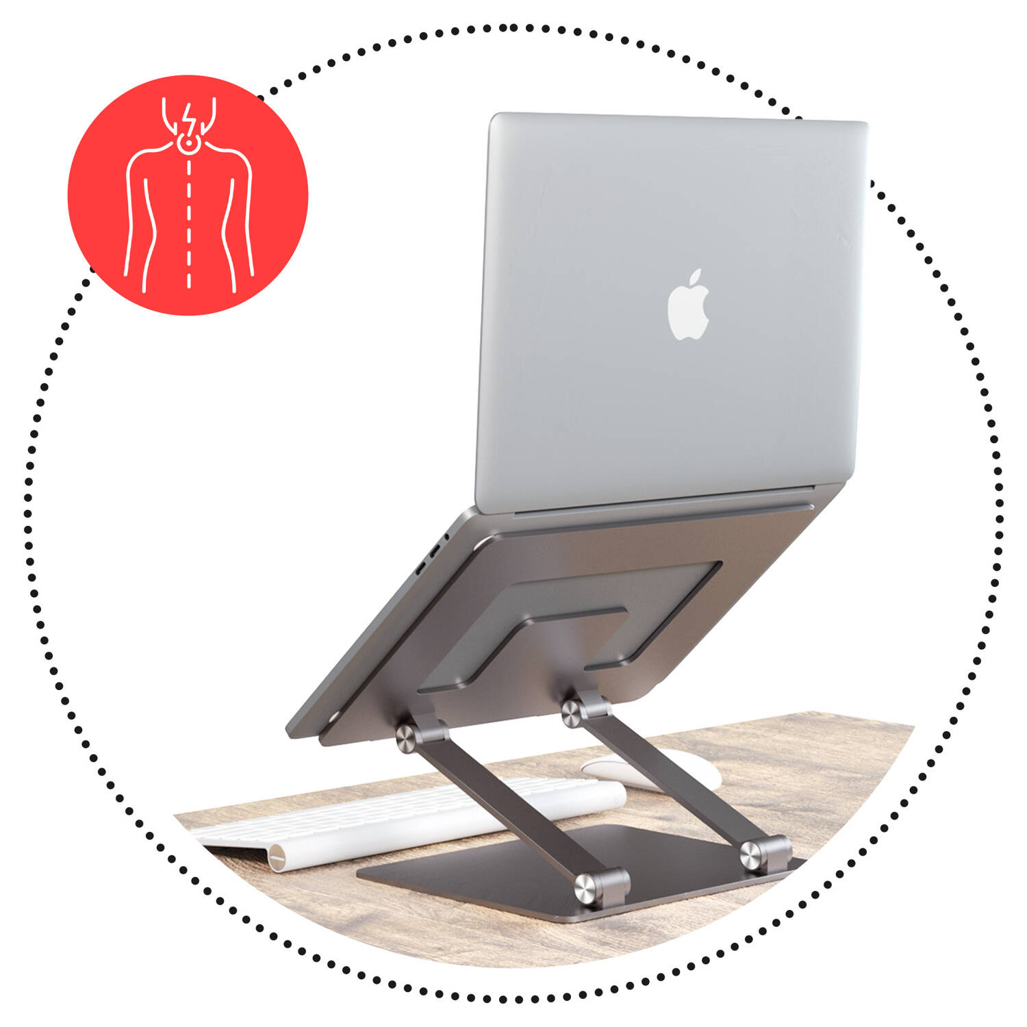 Podstawka pod laptopa ergonomiczna zgodna z nowymi przepisami BHP LYNXER Kolor Space Grey - zdjęcie 6