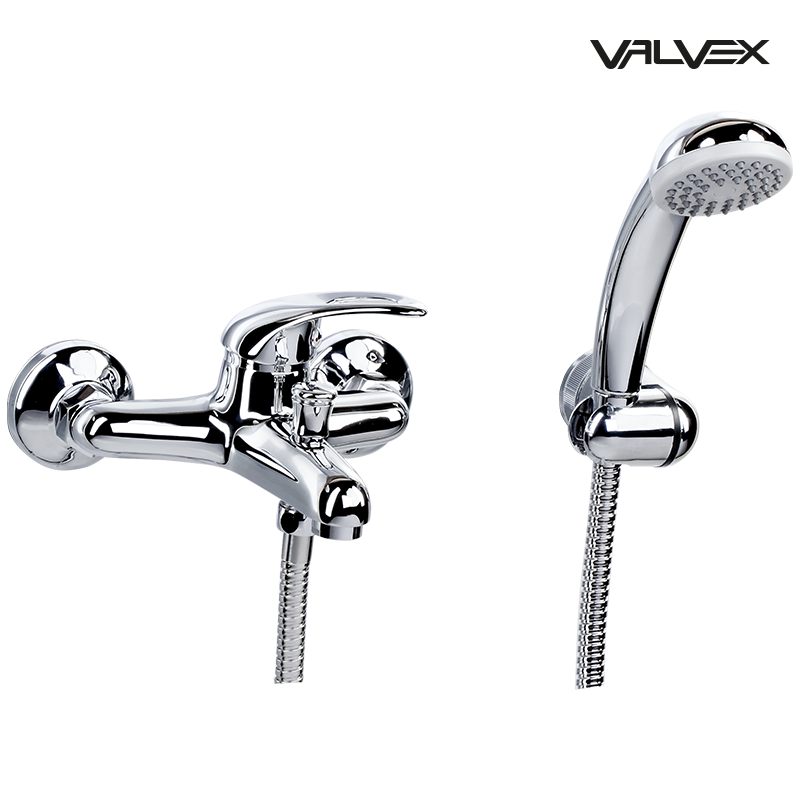 Bateria wannowa ścienna z akcesoriami GALEO Chrome