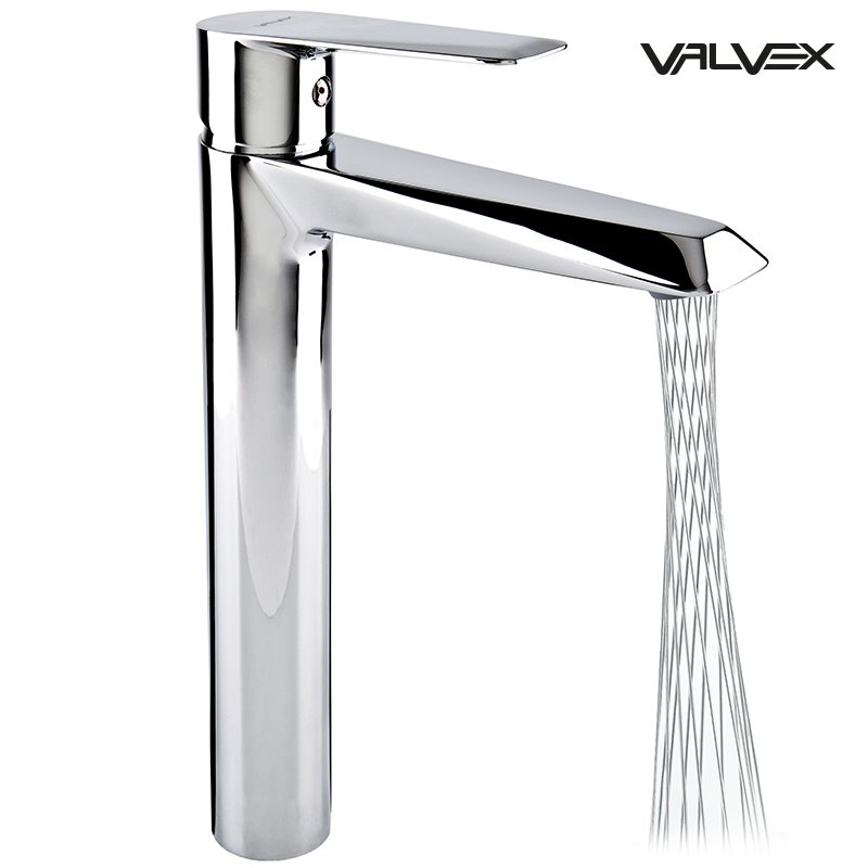 Bateria umywalkowa stojąca, nablatowa, wysoka z perlatorem MIKADO QUASAR Chrome