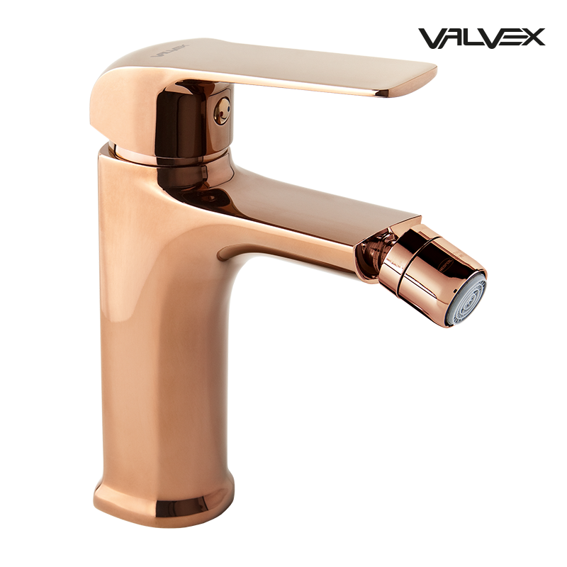 Bateria bidetowa stojąca z korkiem spustowym AURORA Rose Gold