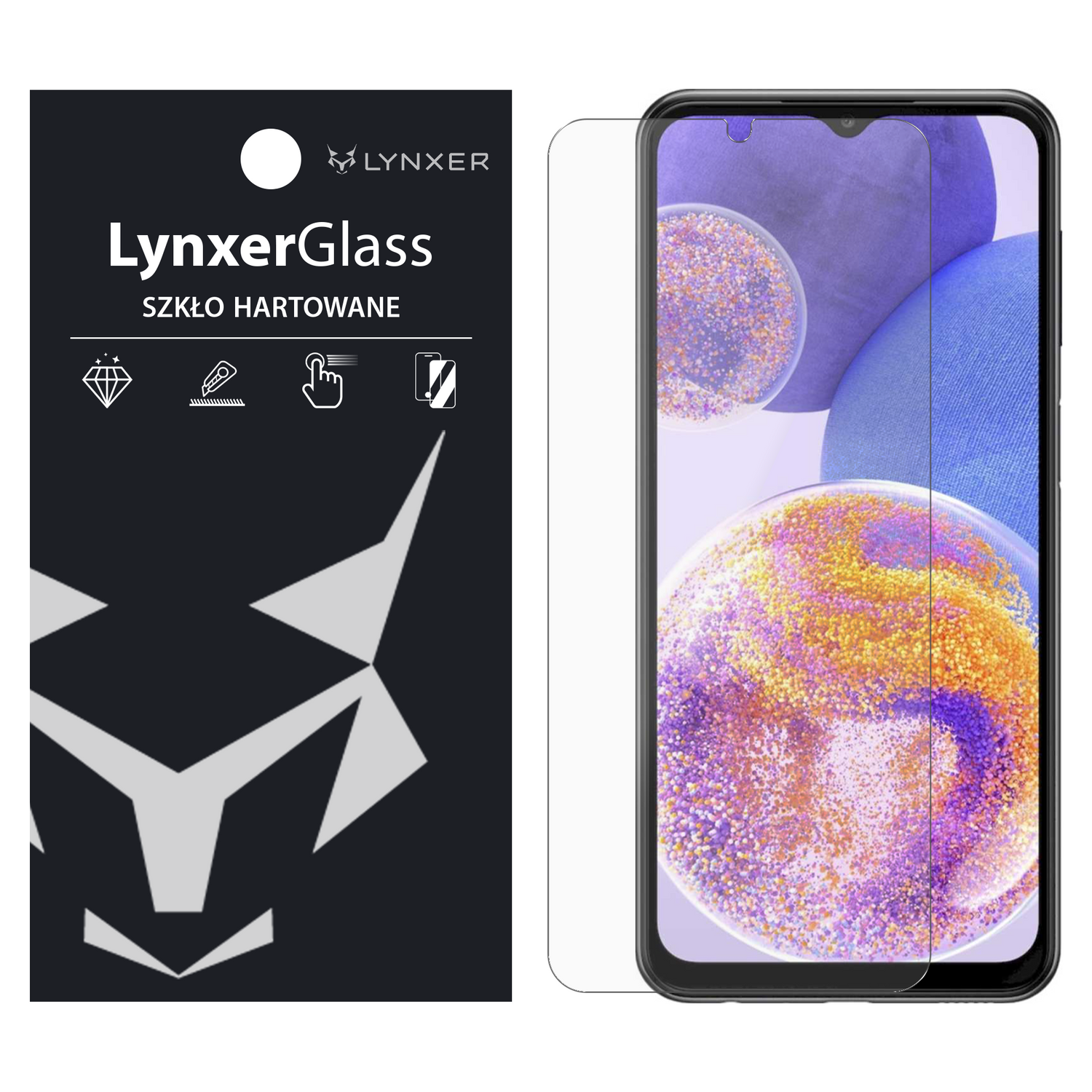 Szkło hartowane 9H Lynxer Glass do Samsung Galaxy A13 4G / A23 / A23 5G / A04 / A04s