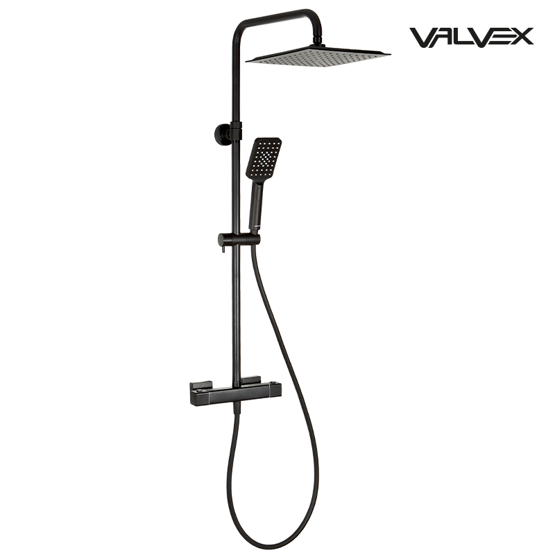 Zestaw natryskowy z baterią termostatyczną CUBUS Black