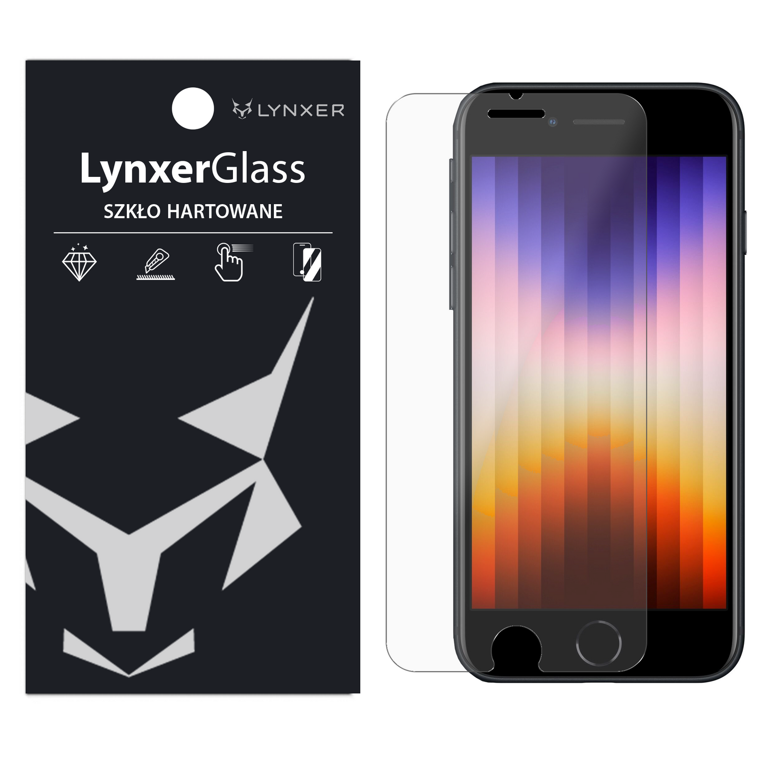 Szkło hartowane 9H Lynxer Glass do iPhone SE 2020 / 2022