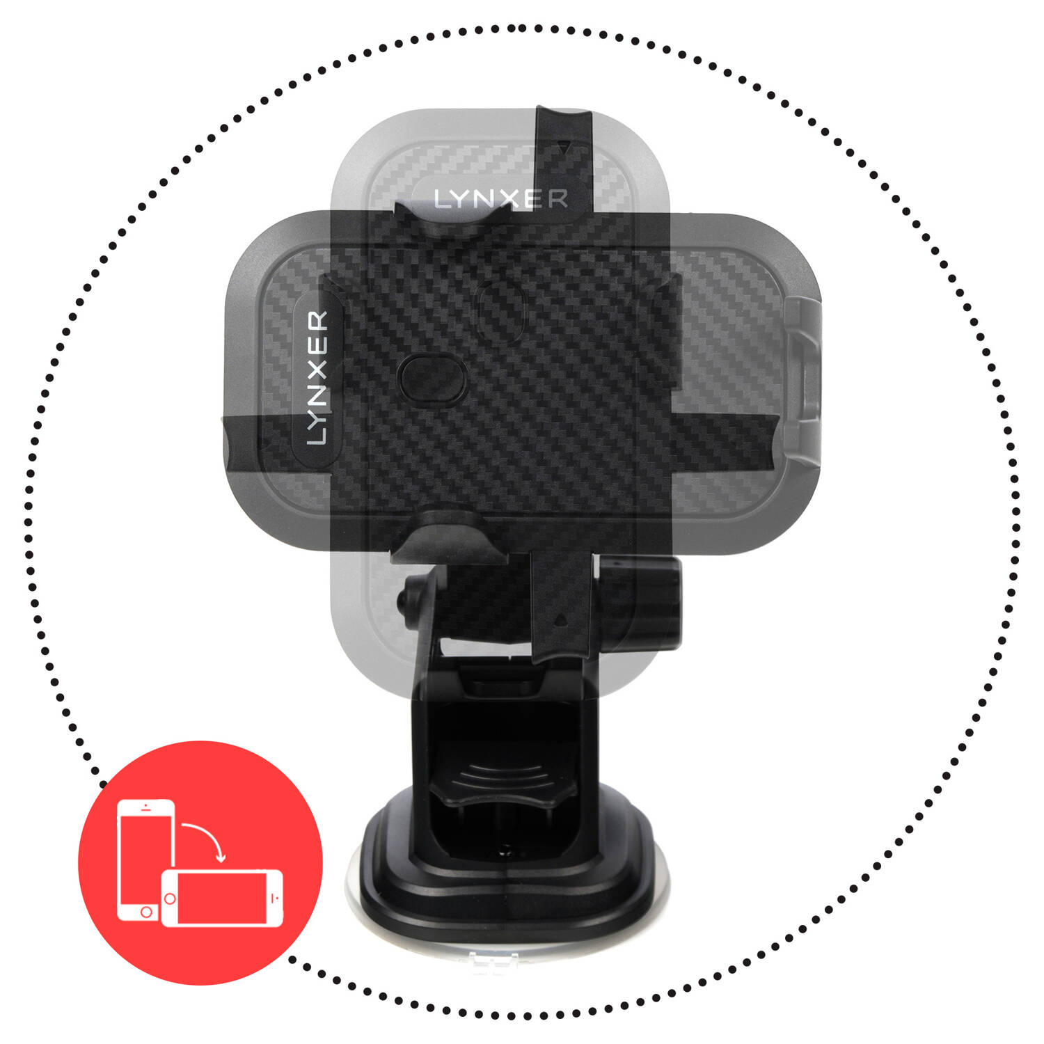 LYNXER Uchwyt Samochodowy na telefon montaż do kratki/deski - zdjęcie 6
