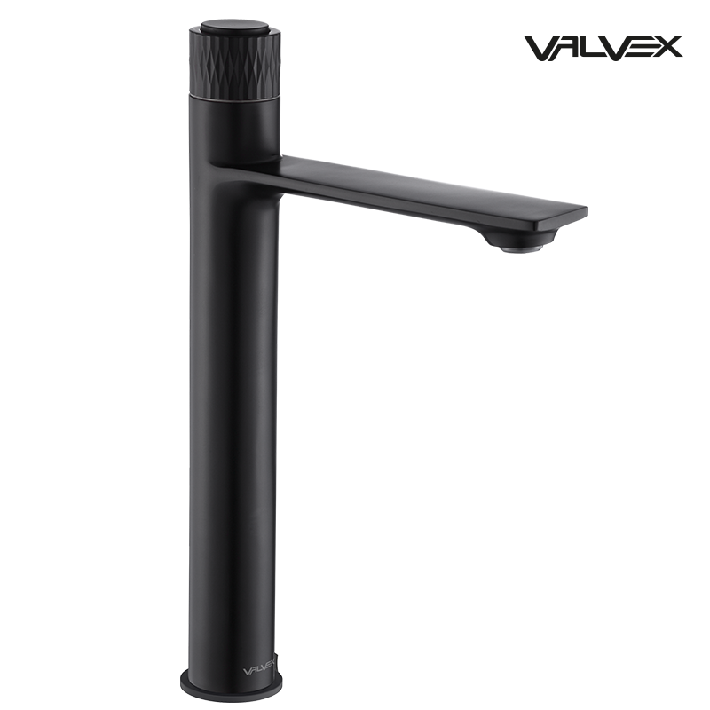 Bateria umywalkowa stojąca, nablatowa, wysoka DECOR Black