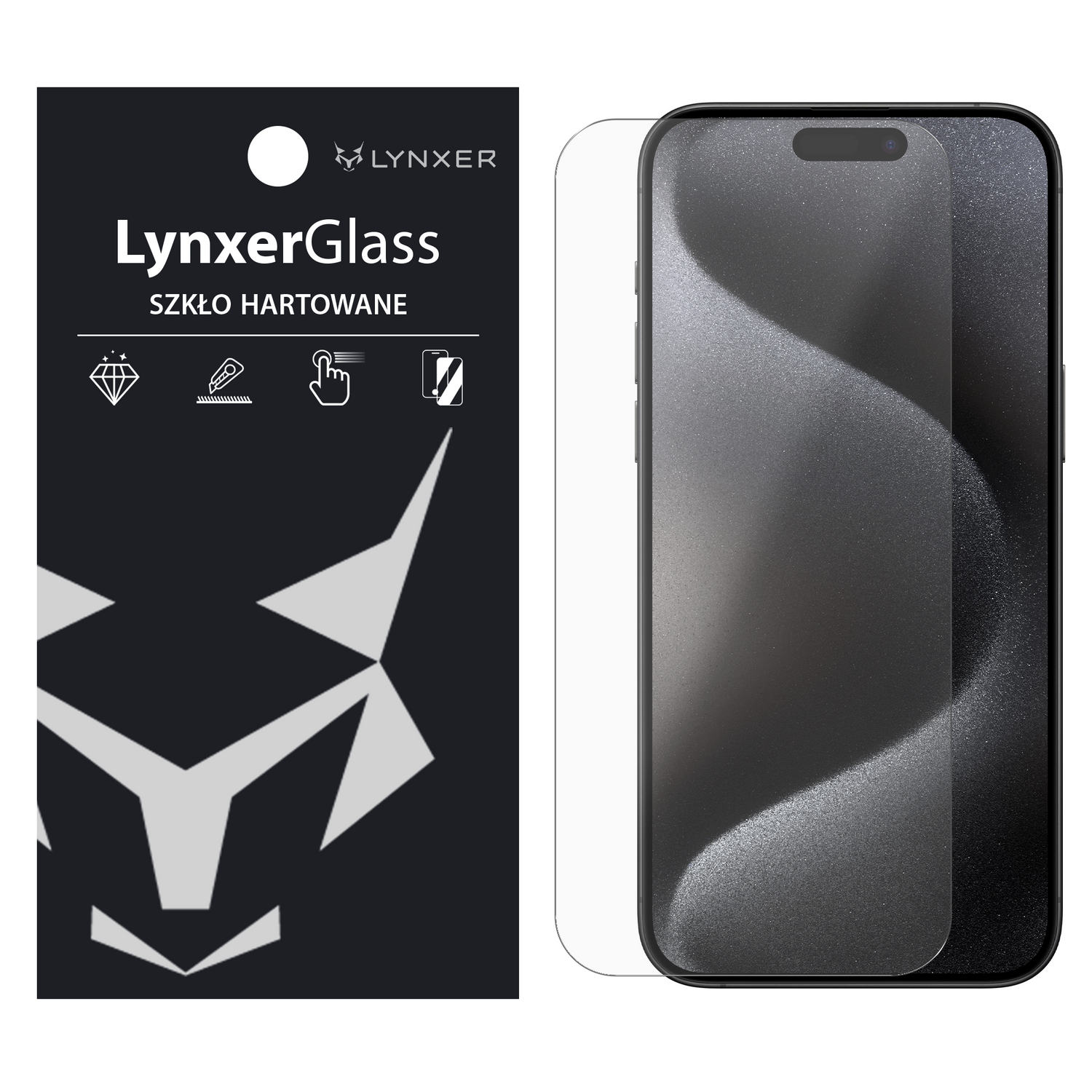 Szkło hartowane 9H Lynxer Glass do iPhone 15 Plus / 15 Pro Max / 16 Plus