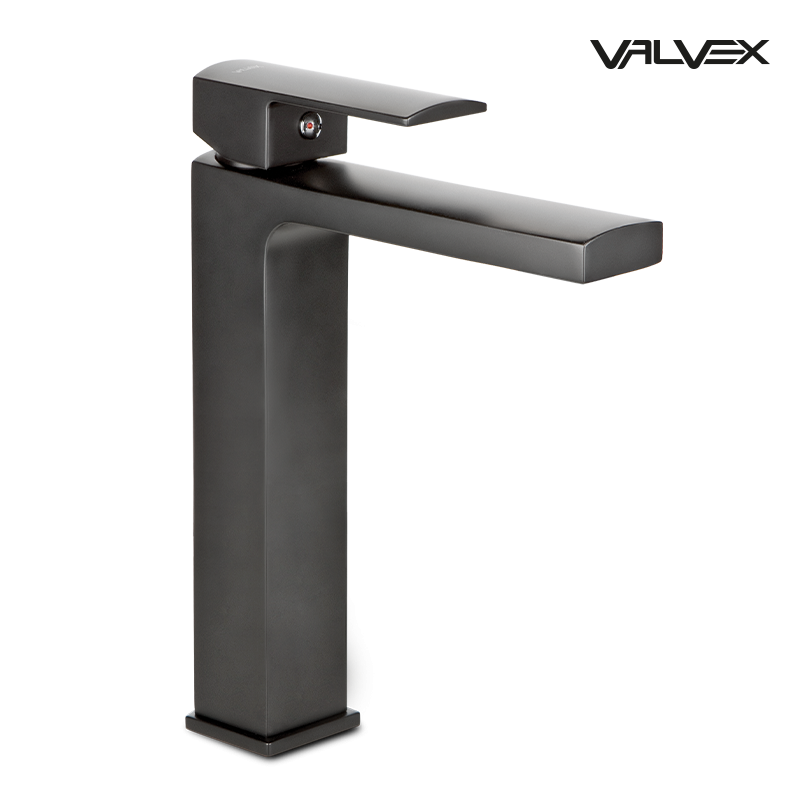 Bateria umywalkowa stojąca, nablatowa, wysoka V Black