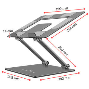 Podstawka pod laptopa - ergonomiczna, zgodna z nowymi przepisami BHP - LYNXER | Kolor: Space Grey